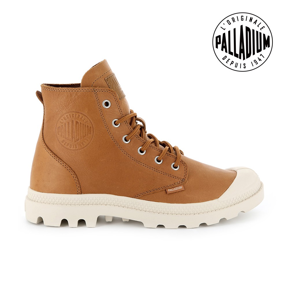 Palladium Pampa HI LTH UL經典皮革靴-男-咖啡