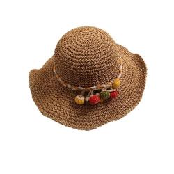 【米蘭精品】草帽漁夫帽-南瓜綁帶百搭防曬女帽子2色73vq25