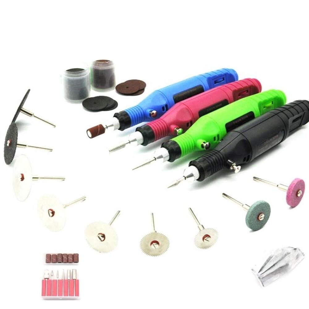 雕刻用品 禮品迷你電磨筆微型電鉆雕刻機電動手鉆打磨拋光蜜蠟文玩寵物灰假指甲-快速出貨