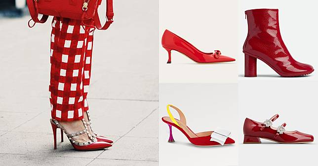 2024春季「紅色鞋款推薦」這8雙！RV瑪莉珍貴婦愛、BV靴甜酷女孩都在穿