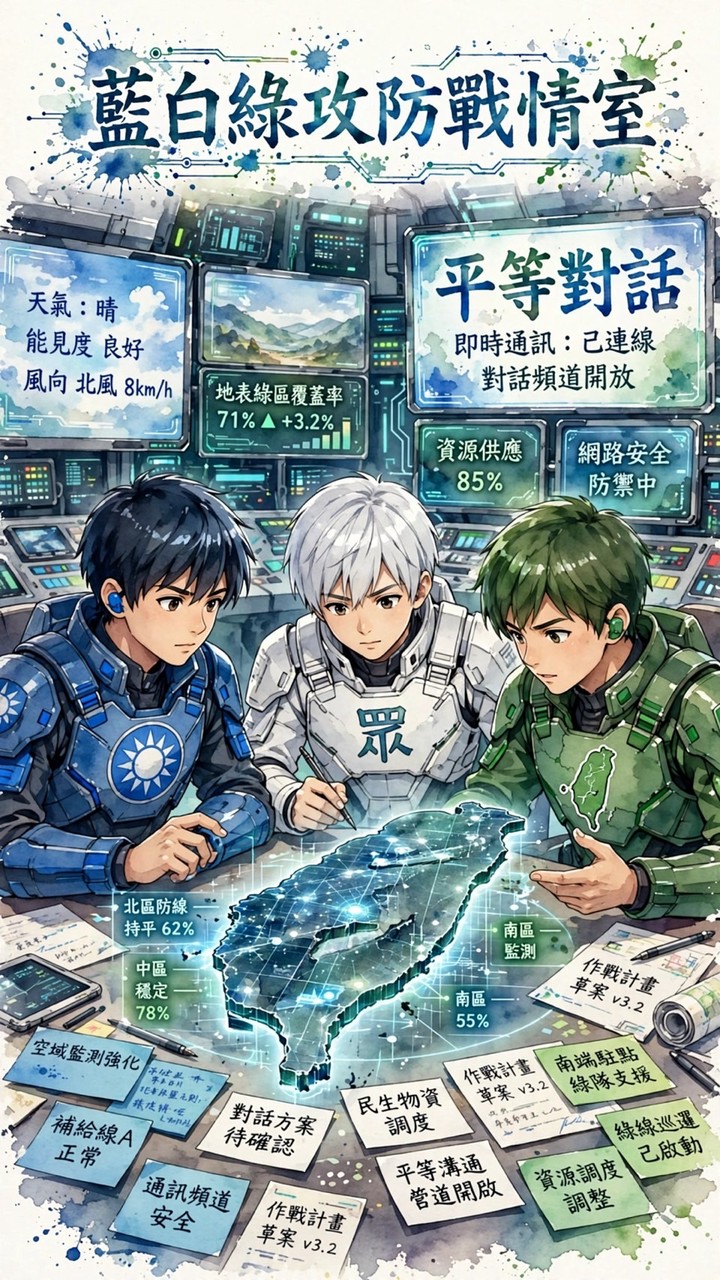 藍白綠攻防戰情室