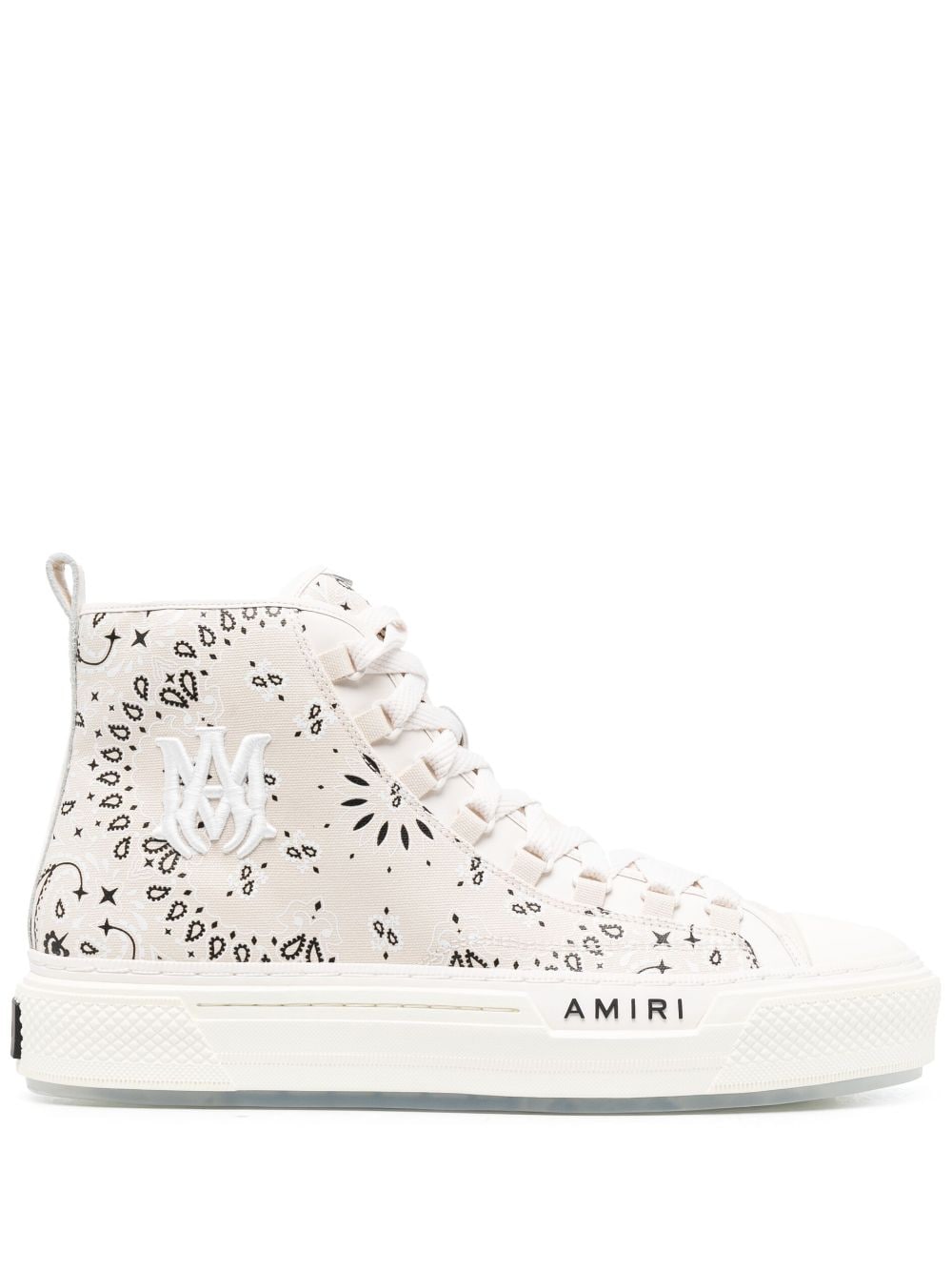 AMIRI - Bandana M.A. Court high-top sneakers - men - Canvas/Rubber/Calf Leather/Fabric - 47 - Neutrals