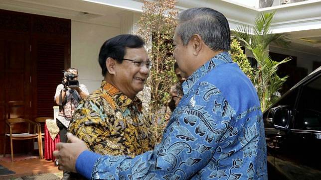 Pertemuan SBY dan Prabowo Subianto di kawasan Kertanegara, Jakarta Selatan