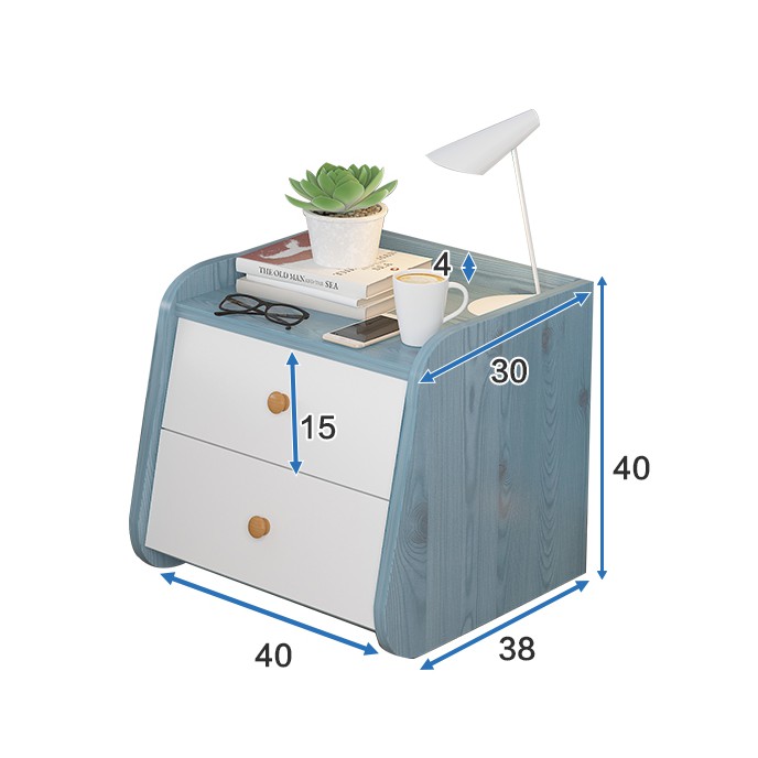 產品信息品名：床頭櫃型號：SY201材質：人造板人造板種類: 密度板/纖維板尺寸：40x40x40cm/40x38x40cm重量：11KG安裝方式：組裝保固：30天 每一件商品都有出貨小幫手檢查再寄出