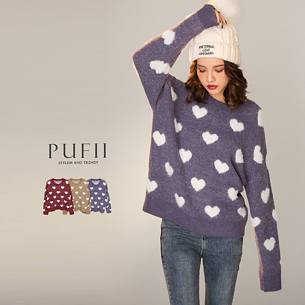 冬1226【17841】甜甜女孩們快收編哦~超級可愛的愛心針織衣在這邊啦~