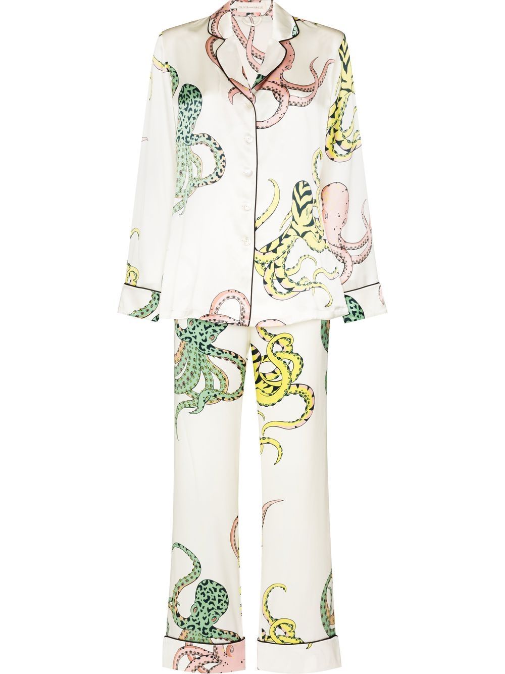 Olivia von Halle - Lila Marina silk pajama set - women - Silk - S - White