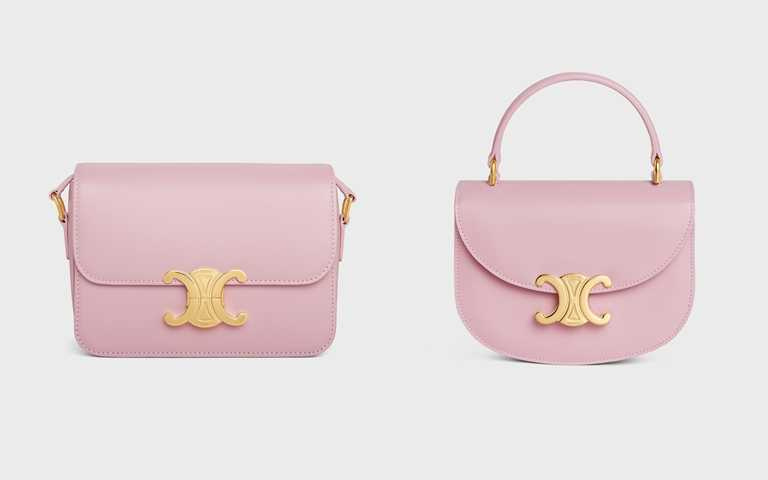 CELINE TEEN TRIOMPHE小牛皮革肩背包／125,000元、CELINE BESACE小牛皮革迷你手提包／95,000元（圖／品牌提供）