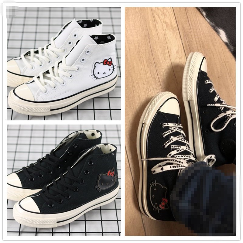 【台灣熱銷】Converse HelloKitty 匡威 高帮板鞋 联名凱蒂貓情侶款 帆布鞋 男鞋 女鞋 休閒鞋 慢跑鞋 運動鞋