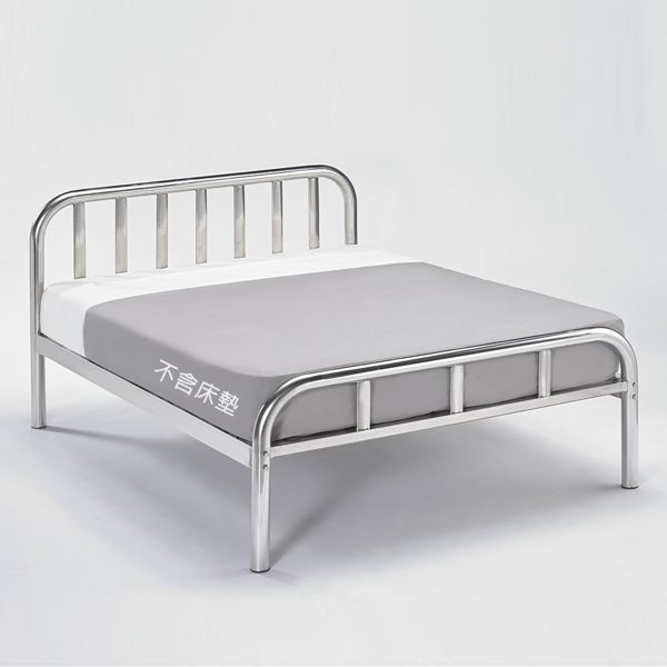 【森可家居】簡約不鏽鋼5尺雙人白鐵床架 8SB085-3