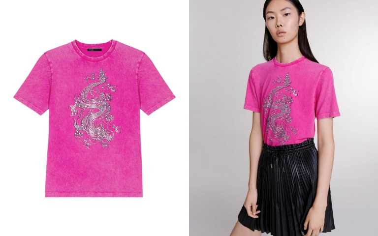 Maje圖騰水鑽袖上衣／4,890元（圖／品牌提供）