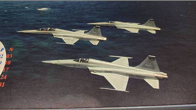 F-5E墜海》與殉職飛官羅尚樺摔落大海的戰機空軍桌曆7月主角 自由電子 