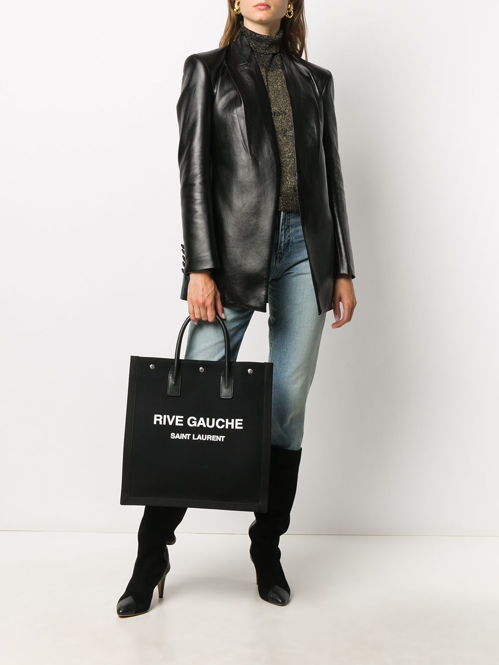 Saint Laurent Rive Gauche canvas tote bag