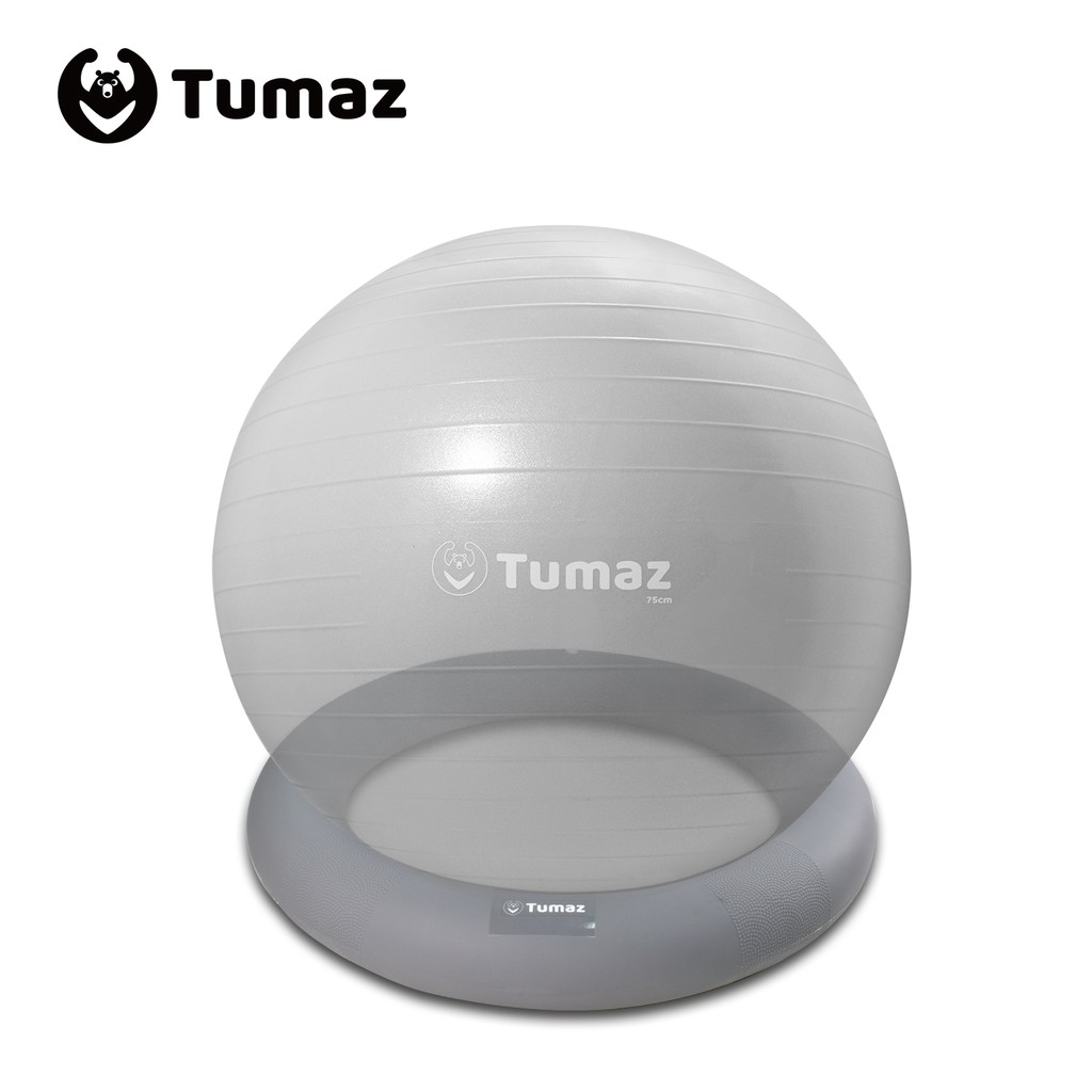[折扣碼現折] 充氣式安全穩定球圈座 附贈萬用打氣筒 孕婦瑜珈辦公球椅專用 Tumaz月熊健身瑜珈球系列