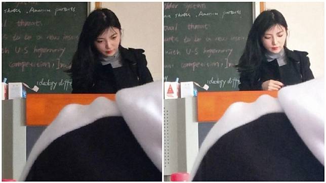 最近有1名正妹老師，引發網友的熱烈討論。(圖／翻攝自微博)