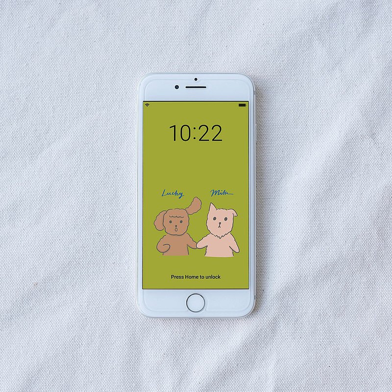 此為數位電子圖檔商品，非實體商品喔！ 訂製專屬貓咪、狗狗或毛小孩的手機桌布，適用於所有 iPhone 和其他廠牌手機，可針對你的需求客製化繪製家裡的寵物寶寶樣貌，也並將毛小孩放在你的手機桌布！