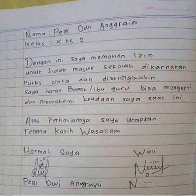 Download 77+ Contoh Surat Surat Izin Sekolah Tulis Tangan Terbaik Gratis