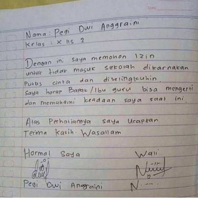 Download 77+ Contoh Surat Surat Izin Sekolah Tulis Tangan Terbaik Gratis