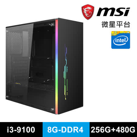 中央處理器：I3 9100四核心 主機板：MSI B365M PRO VDH 硬碟機：威剛SX6000LITE 256G PCIE SSD+威剛SU650 480 SSD 記憶體：DDR4-2666/