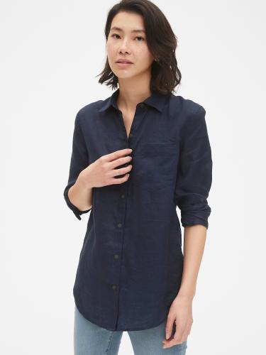 蔡依林同款大廓形亞麻男友風長袖襯衫