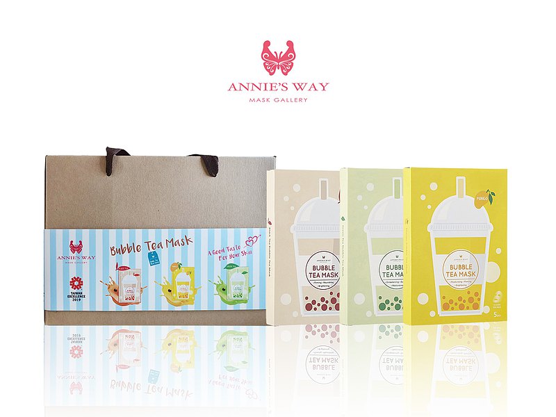 榮獲2019臺灣精品獎的肯定，使用日本專利「銀離子」作為抗菌保濕劑，打造臺灣在地專屬的茶文化特色面膜，來自日月潭紅茶、南投綠茶、大湖草莓、玉井芒果的自然植物萃取，療癒的珍奶包裝及迷人的甜蜜香氣，在寵愛