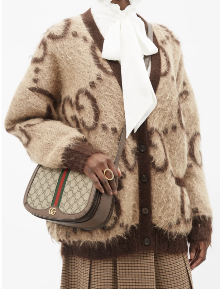 GUCCI Ophidia GG-logo coated-canvas and leather bag