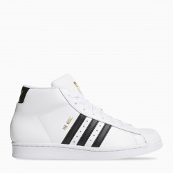 Mid-cut Pro Model sneakers by adidas Originals featuring white upper, lace up fastening, shell toe a