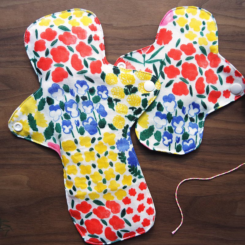 布衛生棉_環保布棉 / 水彩花球 (單片)