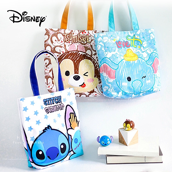 迪士尼手提便當包 小飛象/史迪奇/奇奇 飯盒包 便當袋 手提袋 單肩包