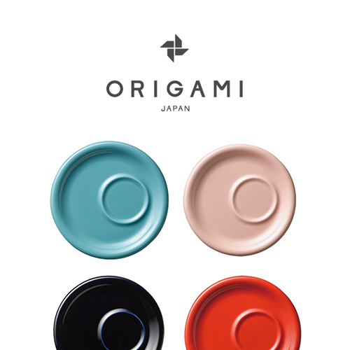 日本 ORIGAMI 摺紙咖啡陶瓷托盤碟 (卡布/拿鐵杯兼用) (4色)