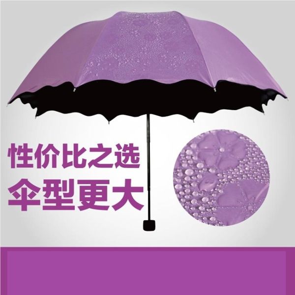 折疊雨傘日本櫻花傘遇水開花晴雨兩用變色雨傘防紫外線折疊女太陽傘黑膠 color shop