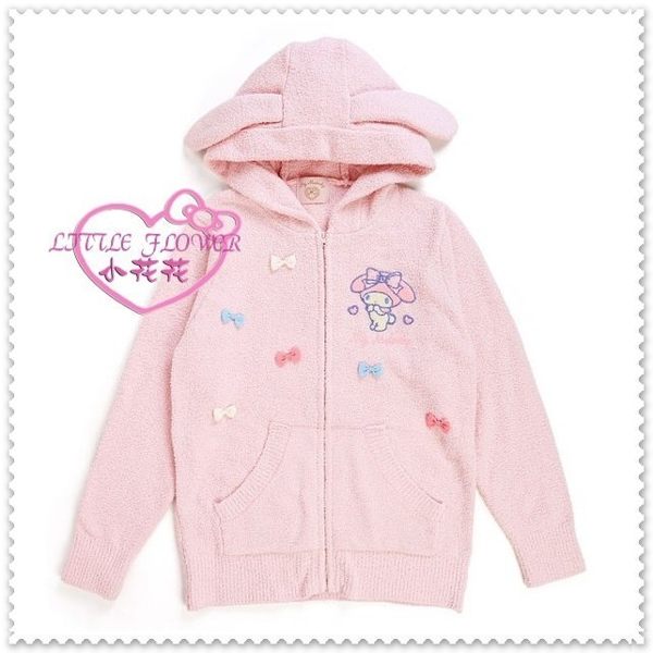 小花花日本精品♥Hello Kitty 美樂蒂 連帽外套 絨毛外套 休閒連帽外套 上衣 粉色側姿10411605