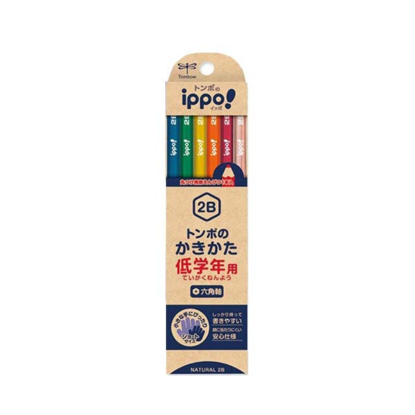 日本蜻蜓牌TOMBOW IPPO小學生專用六角鉛筆12入(2B)[現貨]水水媽咪 鉛筆 日本小學生用