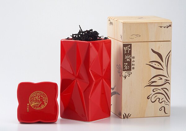 【野樂茶】鶯歌燒罐裝高山紅茶 - 梨山紅茶(紅色鶯歌燒)，30公克/罐(2公克)