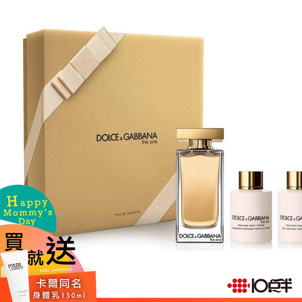 【商品特色】DOLCE & GABBANA D&G 唯我女性淡香水禮盒100ml(三件組)內含：‧淡香水 100ml‧身體乳 100ml‧沐浴乳 100mlTheOne淡香水擁有迷人、充滿感官魅力的女