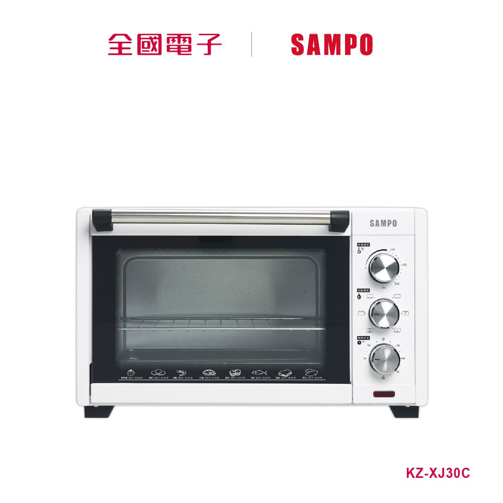 ◎容量 : 30L◎60分鐘定時設定◎100~ 230度溫控，滿足不同的烘培行程◎旋風熱對流循環烘烤設計，溫度均勻食物更美味六段火力選擇 (上火/下火/全開/上火旋風/下火旋風/全開旋風)◎不鏽鋼發熱