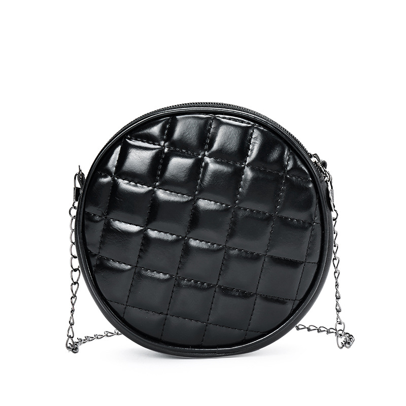 【免運】經典寬鬆菱格皮包 小圓包 時尚雙拉鏈鏈帶包 字母單肩女包百搭迷你斜挎手提包