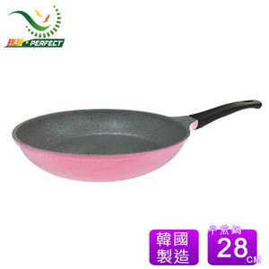 PERFECT 理想韓國晶鑽不沾平底鍋28cm粉紅(無蓋)~韓國製造