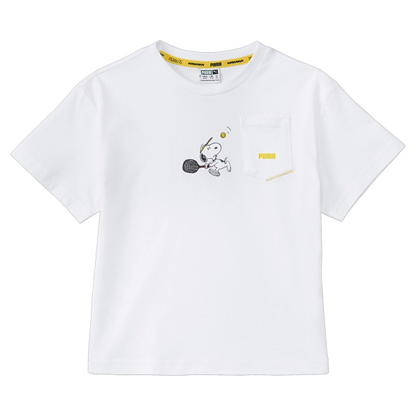 【現貨】PUMA x PEANUTS 童裝 大童 短袖 純棉 聯名 史奴比 口袋 休閒 白【運動世界】59945802