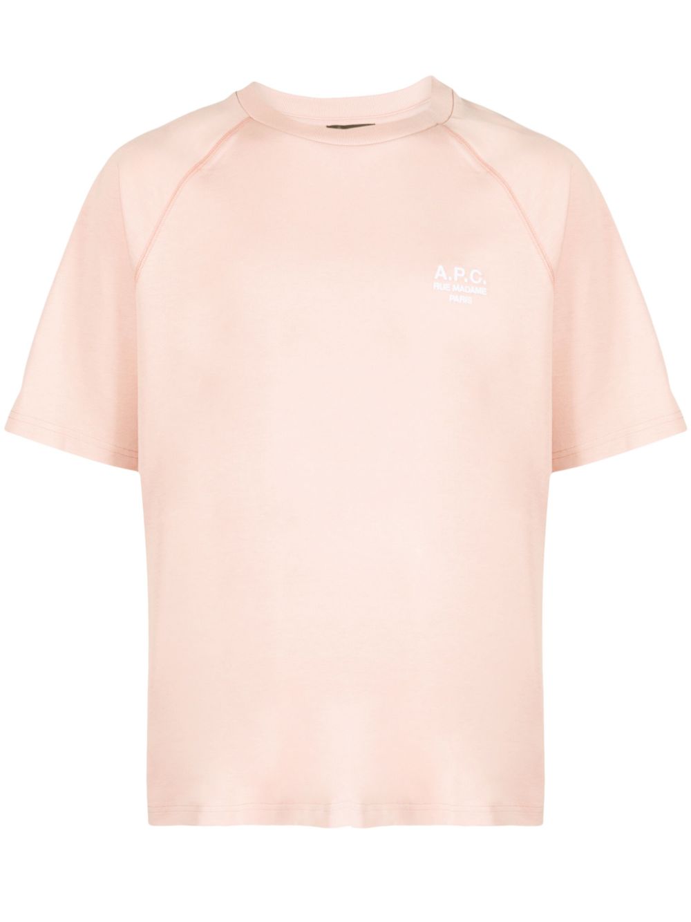 A.P.C. - logo-embroidered cotton T-shirt - men - Cotton - L - Pink