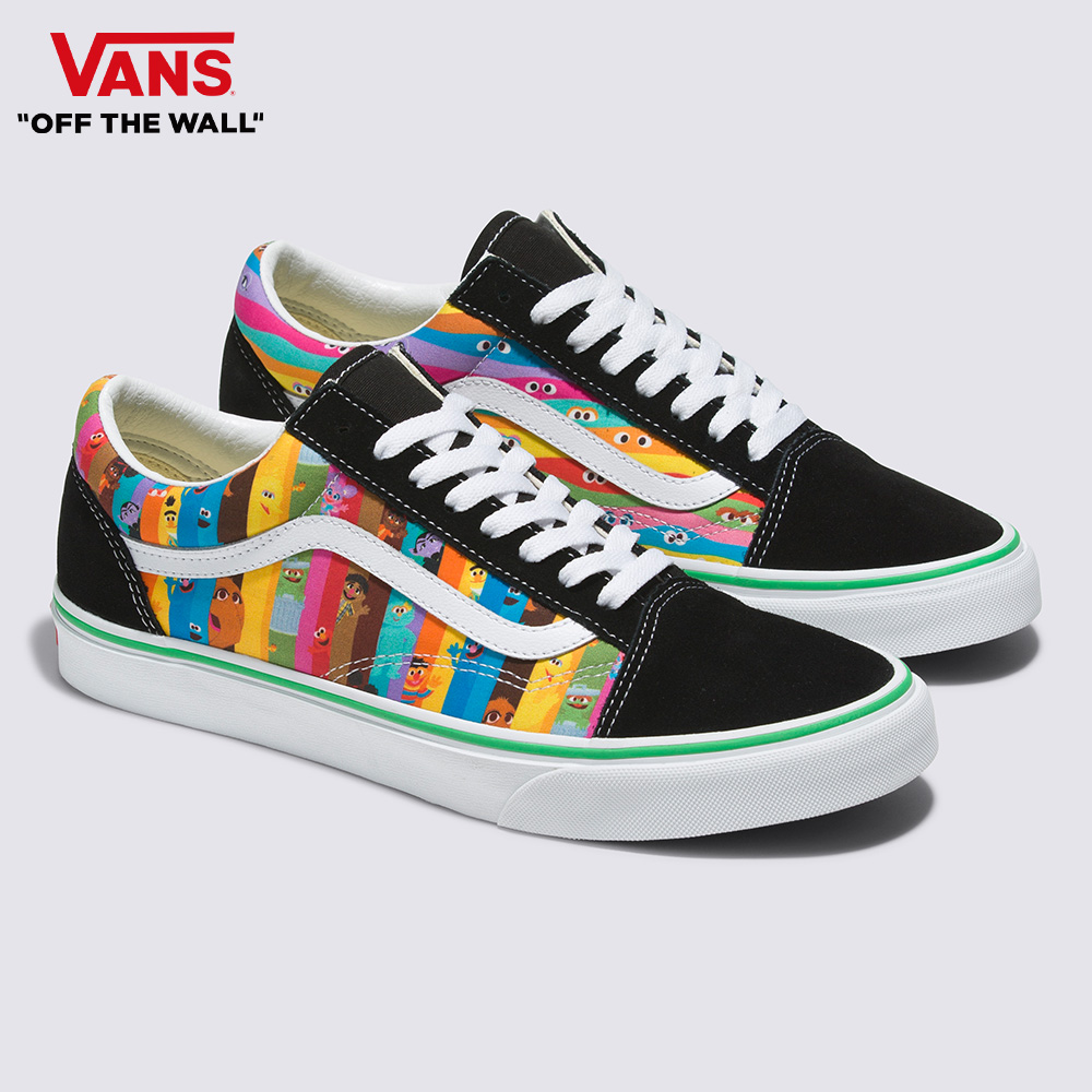 Vans x 芝麻街 Old Skool 男女款彩色滑板鞋