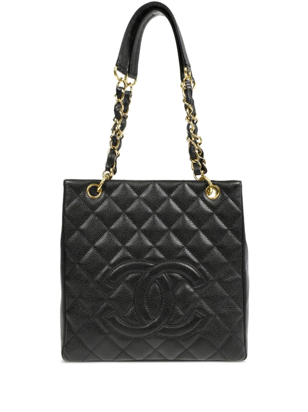 CHANEL Pre-Owned - 2003 Petit Shopping leather tote bag - women - Caviar Leather - One Size - Black