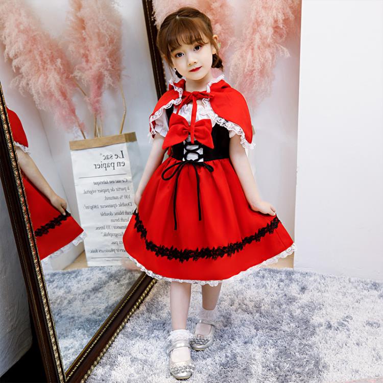 萬聖節兒童服裝女童cos小紅帽衣服幼兒園表演服裙子cosplay演出服 遇見生活