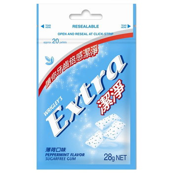 任選滿額出貨【Extra】潔淨口香糖-薄荷口味 (28g*1包)