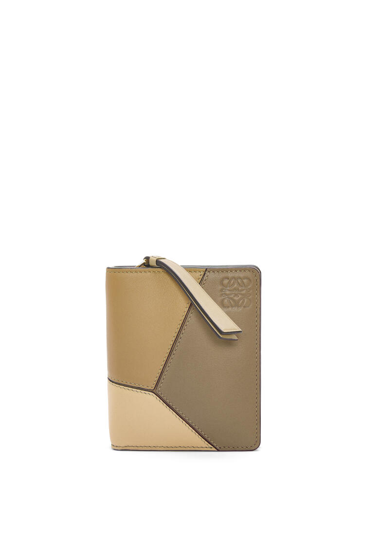 LOEWE短夾 Puzzle compact zip wallet in classic calfskin