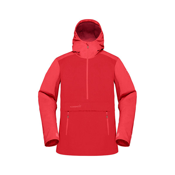 Norrona 老人頭 svalbard cotton Anorak 罩衫 女 寶石紅