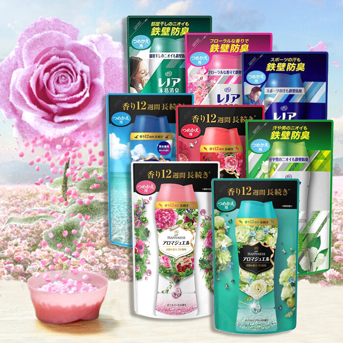 商品p&g三代芳香顆粒補充包 品牌p&g 寶僑 容量455ml 選項 1.香氛系列 紅色 (玫瑰花香) 綠色 (翡翠微風) 海藍色 (清新海風) 粉色(石榴牡丹) 2.消臭系列 消臭 綠(檸檬) 消臭