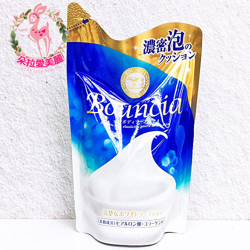 【日本 牛乳石鹼】 Bouncia 美肌膠原牛奶保濕沐浴乳 優雅花香型 430ml 補充包