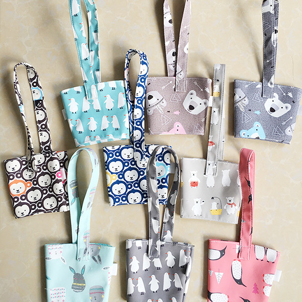 環保手提杯套 防水布料飲料杯套吸管收納 重量：12.7g/個（手工測量有誤差）