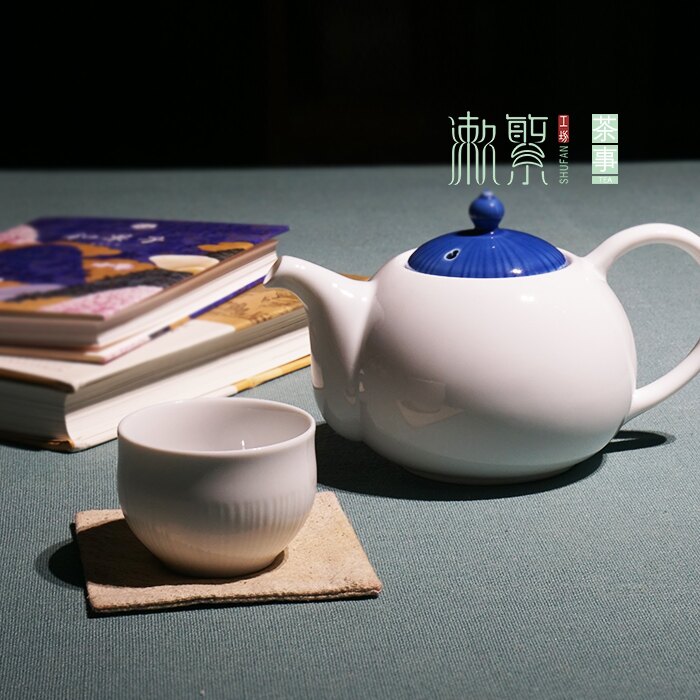 壺（600ml）日本白瓷茶具下午茶泡茶壺小清新瓷器茶具大容量花茶紅茶壺杯