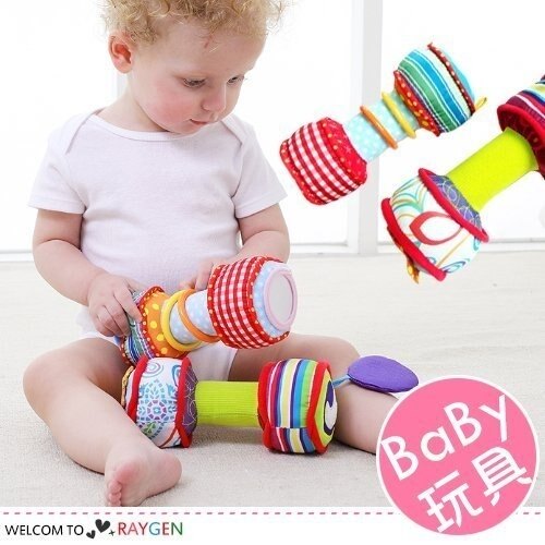 兒童多功能手搖鈴彩色布啞鈴 玩具